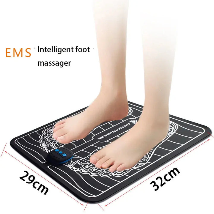 EMS Foot Massager Remote Control Electric Massager Pad Pulse Acupuncture USB Charging Blood Circulation Feet Muscle Stimulator ROSLIN'SHOP Seu Estilo Nossa Força