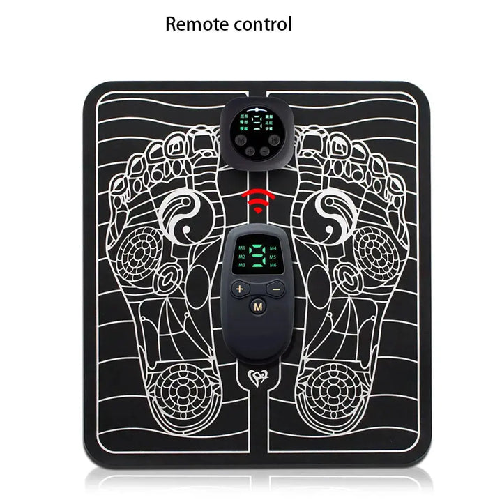 EMS Foot Massager Remote Control Electric Massager Pad Pulse Acupuncture USB Charging Blood Circulation Feet Muscle Stimulator ROSLIN'SHOP Seu Estilo Nossa Força