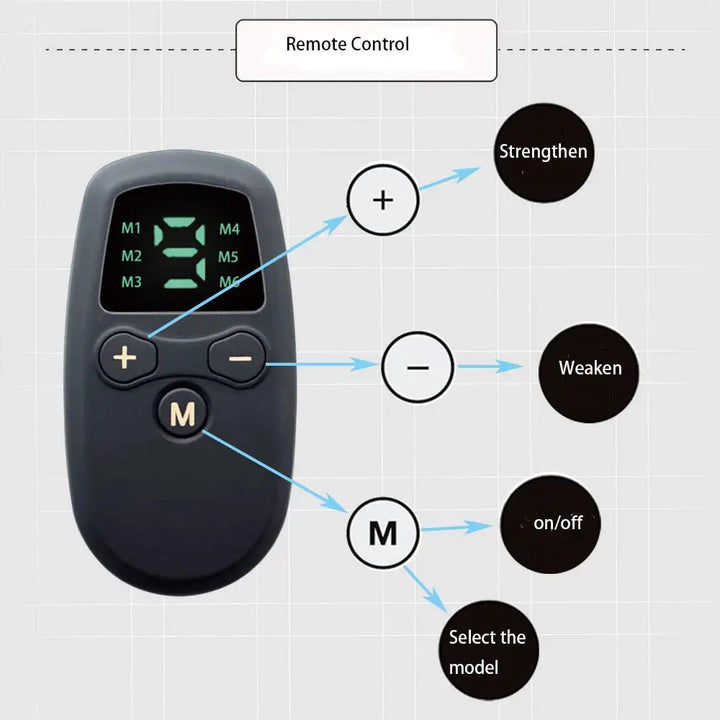 EMS Foot Massager Remote Control Electric Massager Pad Pulse Acupuncture USB Charging Blood Circulation Feet Muscle Stimulator ROSLIN'SHOP Seu Estilo Nossa Força