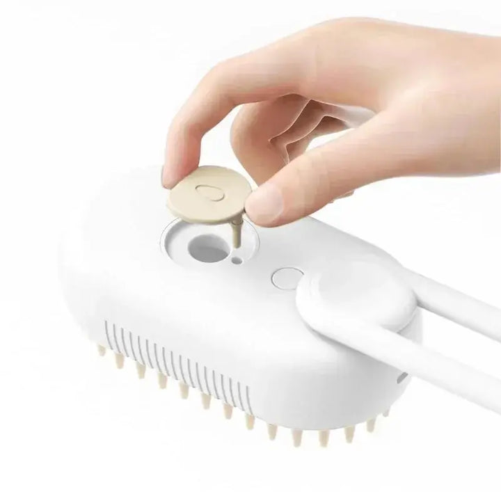 Steamy Dog Brush Electric Spray Cat Hair Brush 3 in1 Dog Steamer Brush for Massage Pet Grooming Removing Tangled and Loose Hair ROSLIN'SHOP Seu Estilo Nossa Força