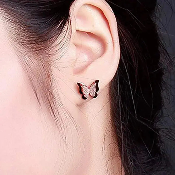 Simplicity Butterfly Earrings For Women Stainless Steel Earring Female Fashion Jewellery Accessories Summer ROSLIN'SHOP Seu Estilo Nossa Força