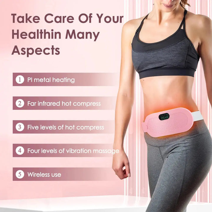 Menstrual Heating Pad Smart Abdominal Massager Warm Palace Belt Waist Vibration Massage Device for Cramps Period Pain Relief ROSLIN'SHOP Seu Estilo Nossa Força