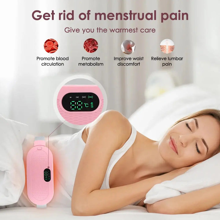 Menstrual Heating Pad Smart Abdominal Massager Warm Palace Belt Waist Vibration Massage Device for Cramps Period Pain Relief ROSLIN'SHOP Seu Estilo Nossa Força