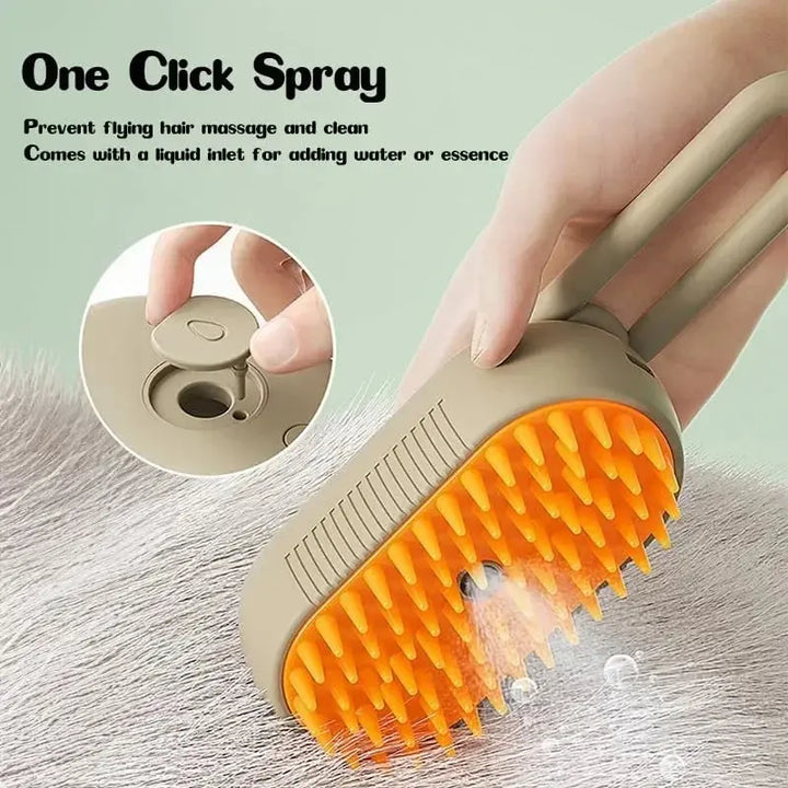 Steamy Dog Brush Electric Spray Cat Hair Brush 3 in1 Dog Steamer Brush for Massage Pet Grooming Removing Tangled and Loose Hair ROSLIN'SHOP Seu Estilo Nossa Força