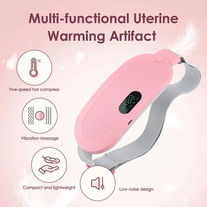 Menstrual Heating Pad Smart Abdominal Massager Warm Palace Belt Waist Vibration Massage Device for Cramps Period Pain Relief ROSLIN'SHOP Seu Estilo Nossa Força