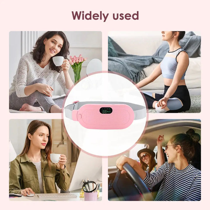 Menstrual Heating Pad Smart Abdominal Massager Warm Palace Belt Waist Vibration Massage Device for Cramps Period Pain Relief ROSLIN'SHOP Seu Estilo Nossa Força