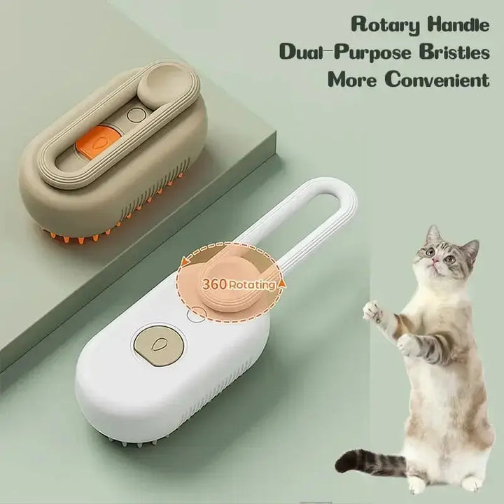 Steamy Dog Brush Electric Spray Cat Hair Brush 3 in1 Dog Steamer Brush for Massage Pet Grooming Removing Tangled and Loose Hair ROSLIN'SHOP Seu Estilo Nossa Força