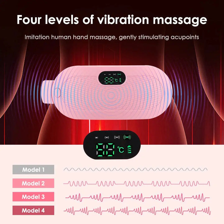 Menstrual Heating Pad Smart Abdominal Massager Warm Palace Belt Waist Vibration Massage Device for Cramps Period Pain Relief ROSLIN'SHOP Seu Estilo Nossa Força