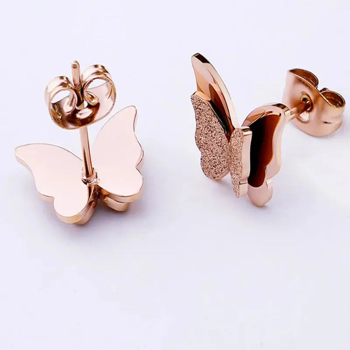 Simplicity Butterfly Earrings For Women Stainless Steel Earring Female Fashion Jewellery Accessories Summer ROSLIN'SHOP Seu Estilo Nossa Força