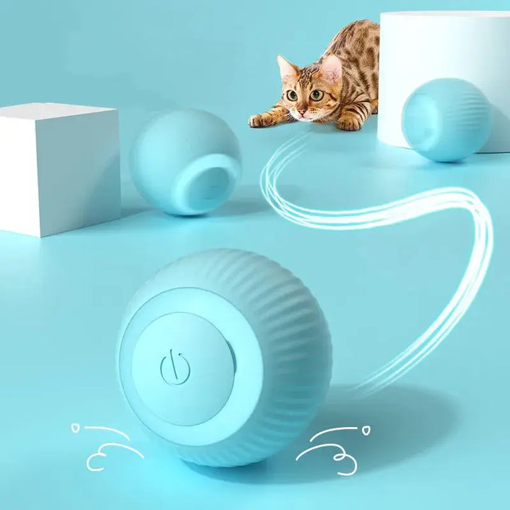 Electric Cat Ball Toys Automatic Rolling Smart Cat Toys Interactive for Cats Training Self-moving Kitten Toys for Indoor Playing ROSLIN'SHOP Seu Estilo Nossa Força