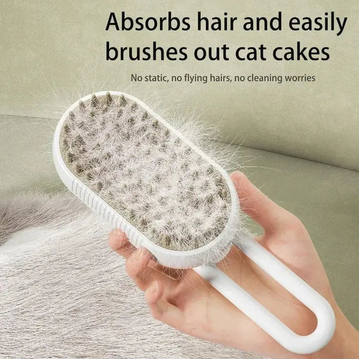 Steamy Dog Brush Electric Spray Cat Hair Brush 3 in1 Dog Steamer Brush for Massage Pet Grooming Removing Tangled and Loose Hair ROSLIN'SHOP Seu Estilo Nossa Força