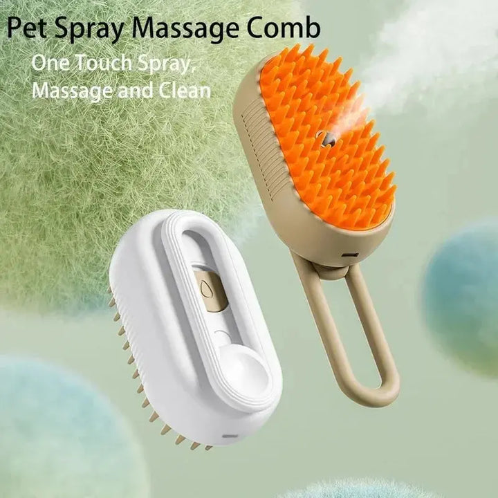 Steamy Dog Brush Electric Spray Cat Hair Brush 3 in1 Dog Steamer Brush for Massage Pet Grooming Removing Tangled and Loose Hair ROSLIN'SHOP Seu Estilo Nossa Força