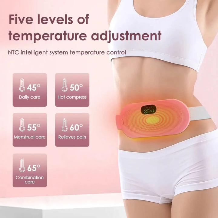 Menstrual Heating Pad Smart Abdominal Massager Warm Palace Belt Waist Vibration Massage Device for Cramps Period Pain Relief ROSLIN'SHOP Seu Estilo Nossa Força