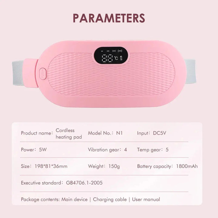 Menstrual Heating Pad Smart Abdominal Massager Warm Palace Belt Waist Vibration Massage Device for Cramps Period Pain Relief ROSLIN'SHOP Seu Estilo Nossa Força