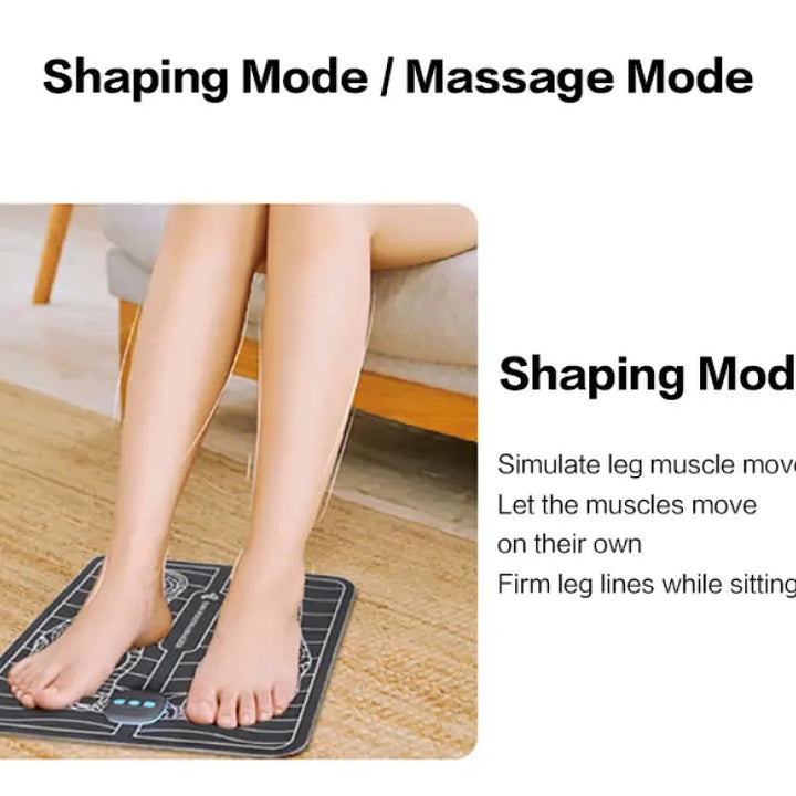 Relaxing Foot Massage Pad with Intelligent  Pulse Acupuncture USB Rechargeable Foot Therapy Device ROSLIN'SHOP Seu Estilo Nossa Força