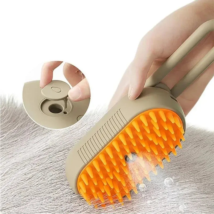 Steamy Dog Brush Electric Spray Cat Hair Brush 3 in1 Dog Steamer Brush for Massage Pet Grooming Removing Tangled and Loose Hair ROSLIN'SHOP Seu Estilo Nossa Força