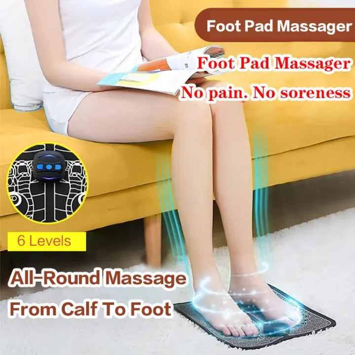 Relaxing Foot Massage Pad with Intelligent  Pulse Acupuncture USB Rechargeable Foot Therapy Device ROSLIN'SHOP Seu Estilo Nossa Força